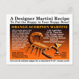 Orange Scorpion Halloween Martini Rezept Postkarte