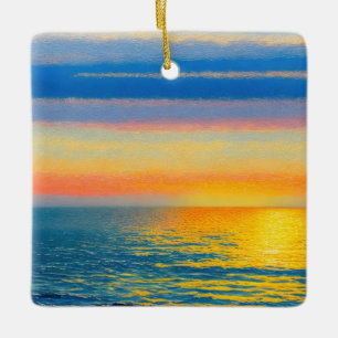 Orange Sea Sunset Keramikornament