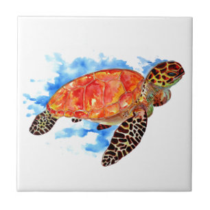 Orange Sea Turtle Fliese