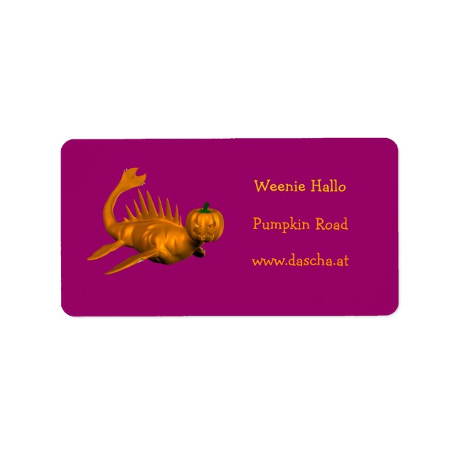 Orange Seadragon Adressaufkleber (Vorne)