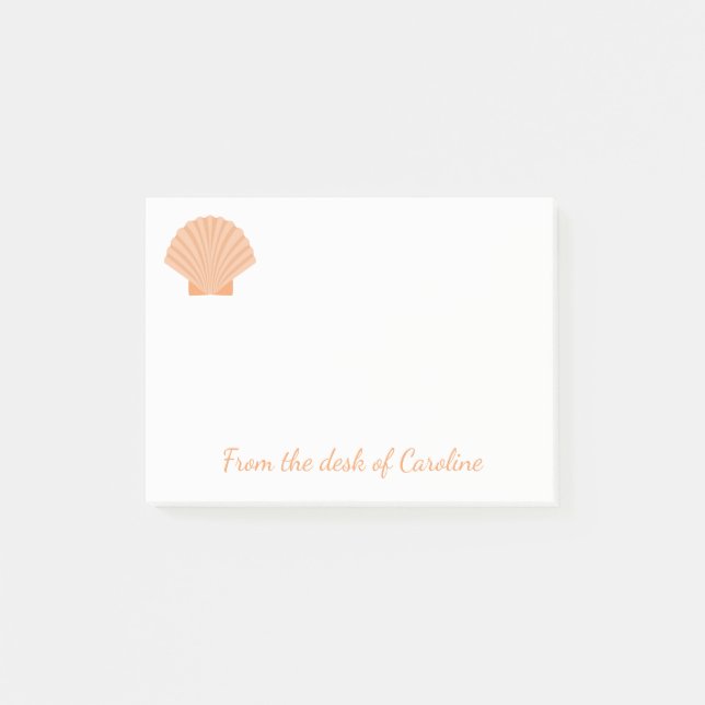 Orange Seashell Nautical Beach - Liebe Post-it Klebezettel (Vorderseite)