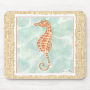Orange-Seepferd Mousepad