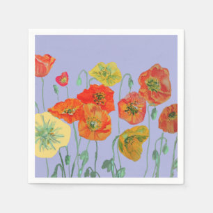 Orange Shabby Mohn Lavendel Violette Servietten