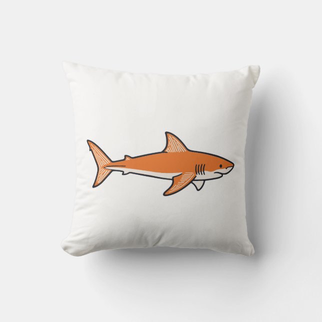 Orange shark Throw Pillow Kissen (Vorderseite)