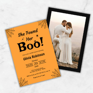 Orange She fand ihr Boo Halloween Brautparty Einladung
