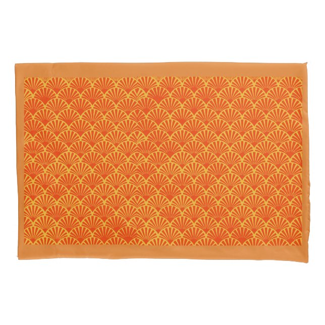Orange Sheaves Reversible Kissenbezug (Vorderseite)