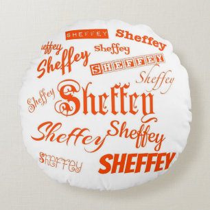 Orange Sheffey Schriftartes - 9569 Rundes Kissen