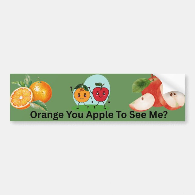 Orange Sie Apple, um mir Obst Pun Design zu sehen Autoaufkleber (Vorne)