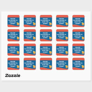Orange Sie aufgeregt, dieses Trump-Sticker zu stum Quadratischer Aufkleber