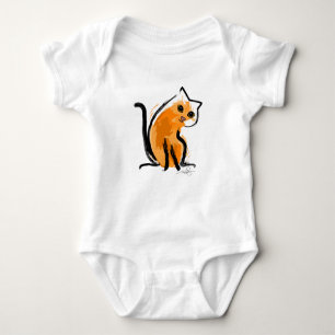 Orange Sie eine Katze Baby Strampler