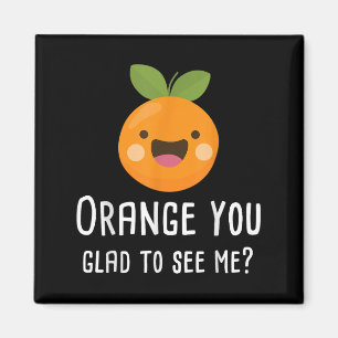 Orange Sie freuen sich, mich zu sehen lustige Pub Magnet