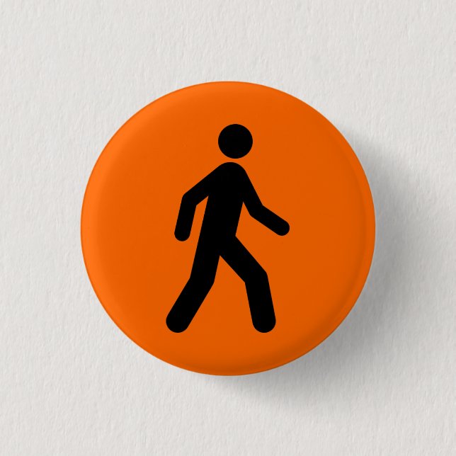 Orange Sie froh Button (Vorderseite)