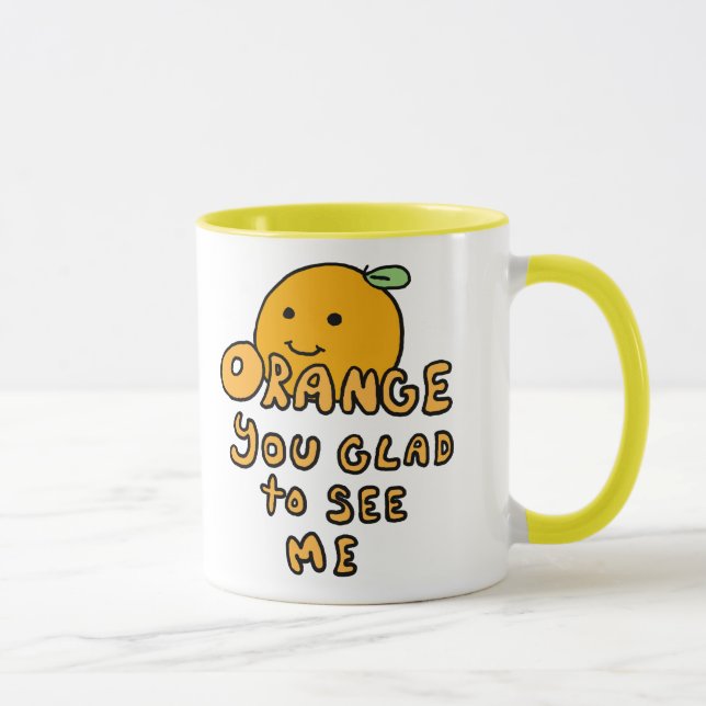 Orange Sie froh zu trinken Tasse (Rechts)