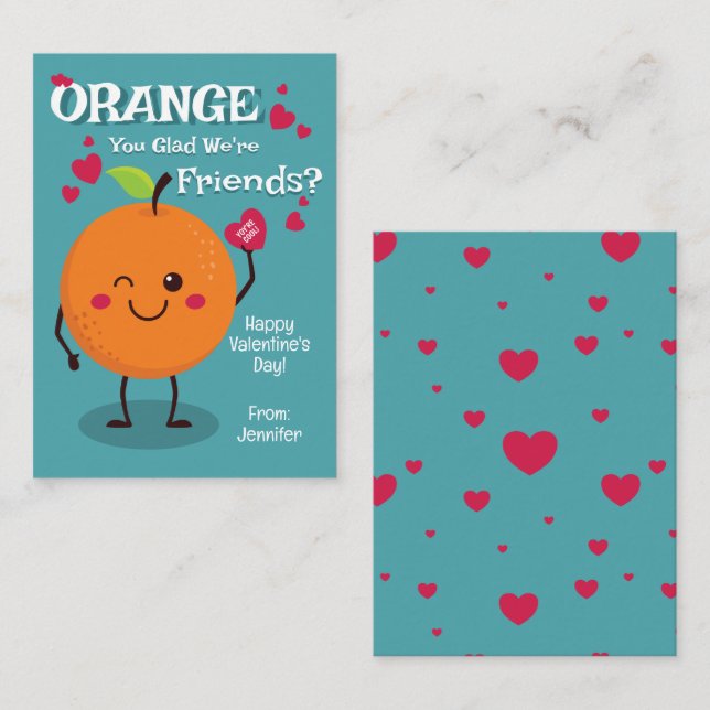 Orange Sie wollen, dass wir Freunde sind? Mitteilungskarte (Vorne/Hinten)