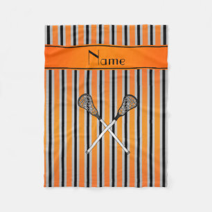 Orange silberne Streifen des personalisierten Fleecedecke
