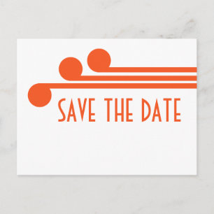 Orange Simple Deko Chic Save the Date Postkarte
