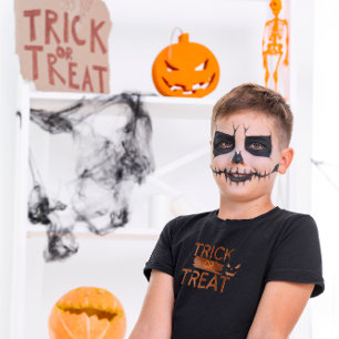Orange Simple Trick oder Threat Kid's T - Shirt