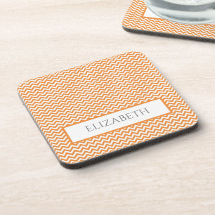 Orange Simple Zickzack Beverage Coaster Getränkeuntersetzer