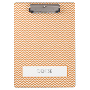 Orange Simple Zickzack Personalisiert Clipboard Klemmbrett