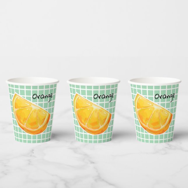 Orange, sinaasappel  pappbecher (Multi)