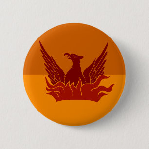 Orange Skies Fog & Gold Flag Button
