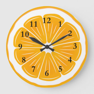Orange Slice Acrylic Wall Clock Große Wanduhr