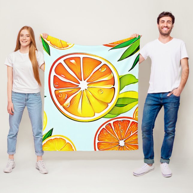 Orange Slice: Citrus Art Fleecedecke (Beispiel)