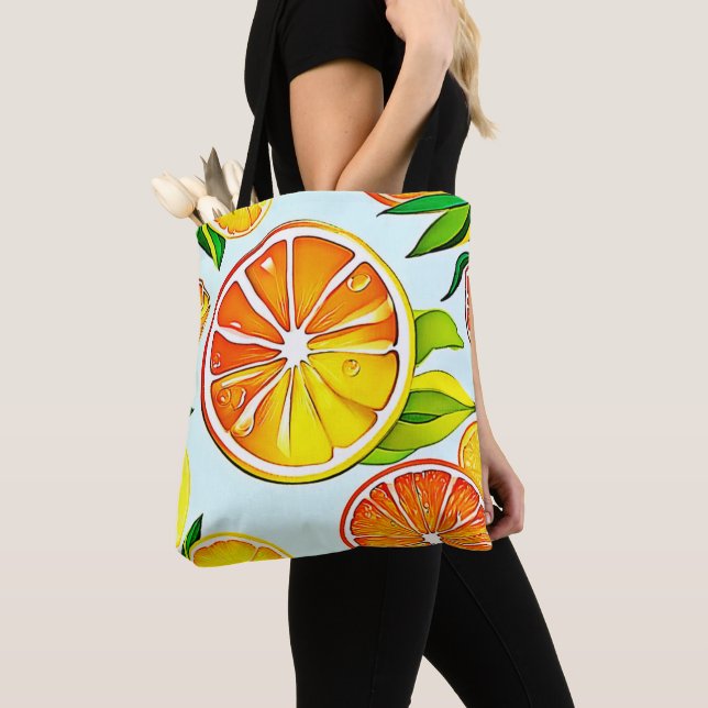 Orange Slice: Citrus Art Tasche (Von Nahem)