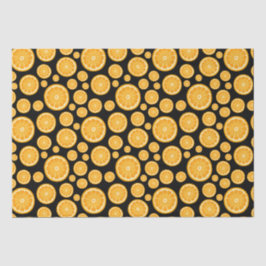 Orange Slice Citrus Frucht Black Seidenpapier