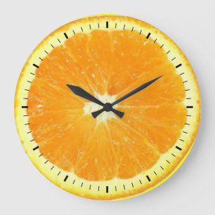 Orange Slice Delight Große Wanduhr