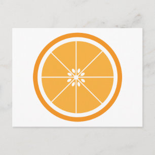 Orange Slice Frucht White Postkarte