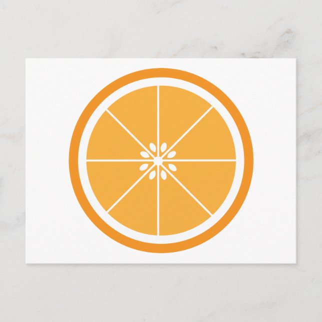 Orange Slice Frucht White Postkarte (Vorderseite)