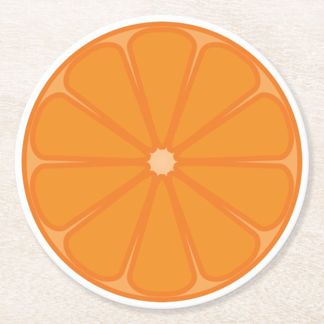 Orange Slice Fruchtdesign Runder Pappuntersetzer (Vorderseite)