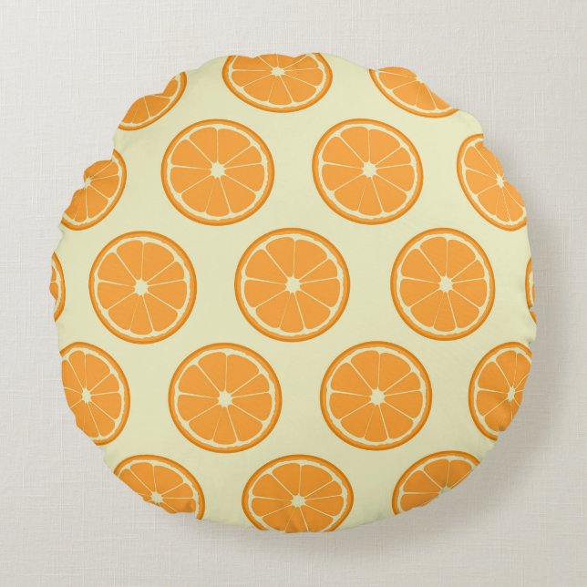 Orange Slice Pattern Rundes Kissen (Vorderseite)