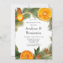 Orange Slice Pine Wreath Engagement Party
