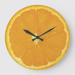Orange Slice Pizza Wall Clock Große Wanduhr