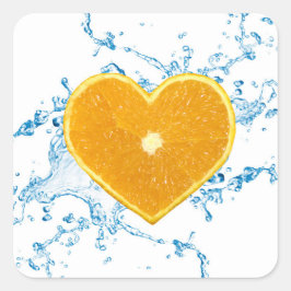 Orange-Slice Quadratischer Aufkleber