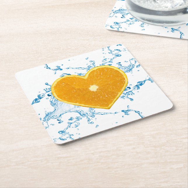 Orange-Slice Rechteckiger Pappuntersetzer (angewinkelt)