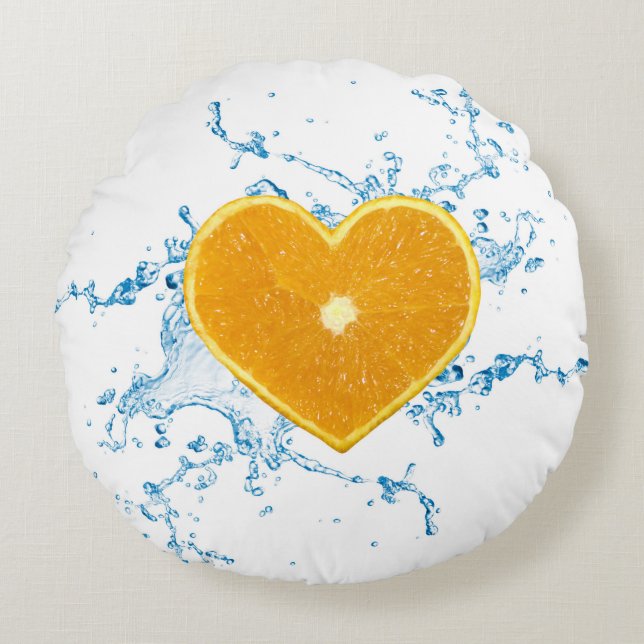 Orange-Slice Rundes Kissen (Vorderseite)