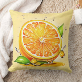 Orange Slice Splash Kissen