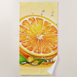 Orange Slice Splash Strandtuch