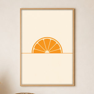Orange Slice Sun Gouache Boho Art Poster