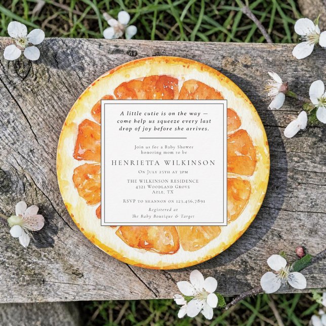 Orange Slice Watercolor Baby Shower Invitation (Créateur téléchargé)