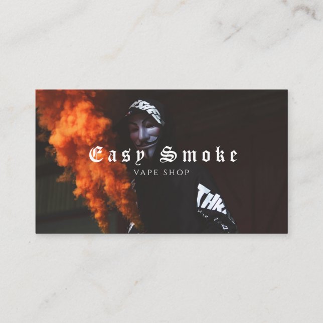 Orange Smoke Vape Shop Business Card Visitenkarte (Vorderseite)