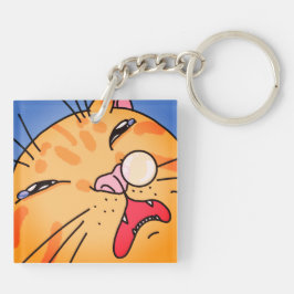 Orange Sneezing Cat Funny and Love Text Schlüsselanhänger
