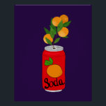 Orange Soda Can mit Fruchtzweig - Fun Pop Kunst Poster<br><div class="desc">Fügen Sie Ihren Gegenständen einen Schöpferschub mit diesem sonderbaren Design einer orangefarbenen Limonade,  die einen Zweig Obst keimen kann. Ideal für Liebhaber der spielerischen und lebendigen Kunst.</div>