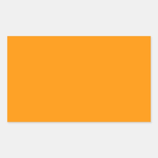 Orange Solid Color - Elegantes Muster Rechteckiger Aufkleber (Vorderseite)
