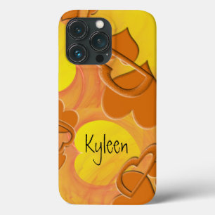 Orange Solid Hollow Shadow Herz individuell Case-Mate iPhone Hülle
