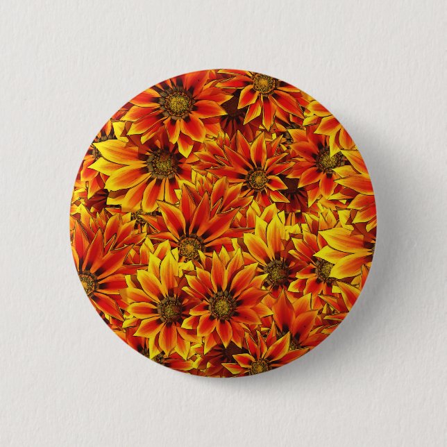 Orange Sonnenblumen Button (Vorderseite)
