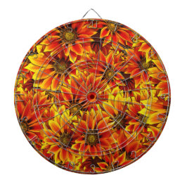 Orange Sonnenblumen Dartscheibe